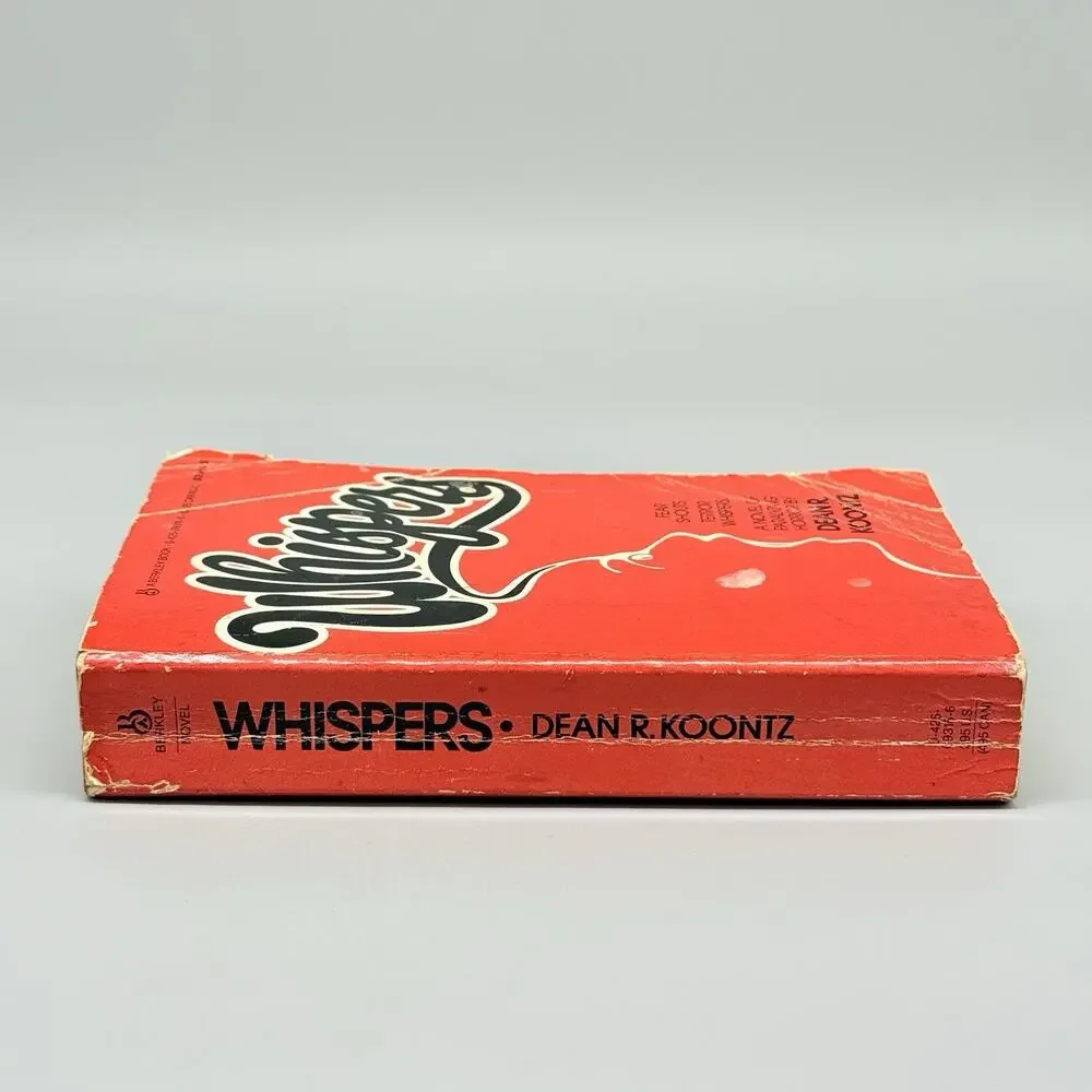 Whispers by Dean R Koontz Vintage Paperback Book Berkley Edition 1981 Red Cover